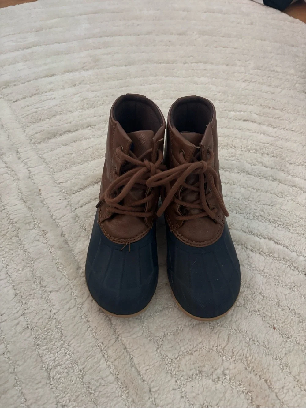 Sperry Kids Brown and Navy Lace-Up Duck Boots